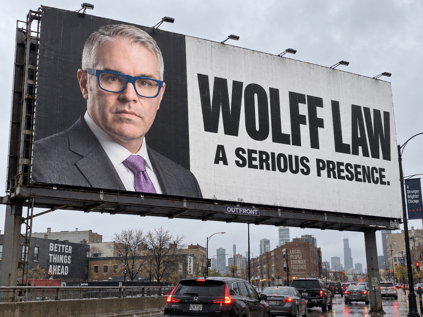 Jordan Wolff — A serious presence. Fictional AI-created visual direction.